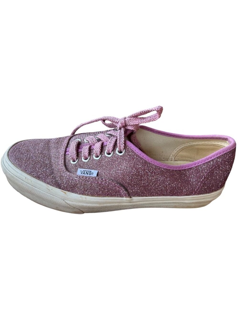 Vans Off The Wall Mauve Sparkle Glitter Low Top Skater Sneakers Women's Size 8